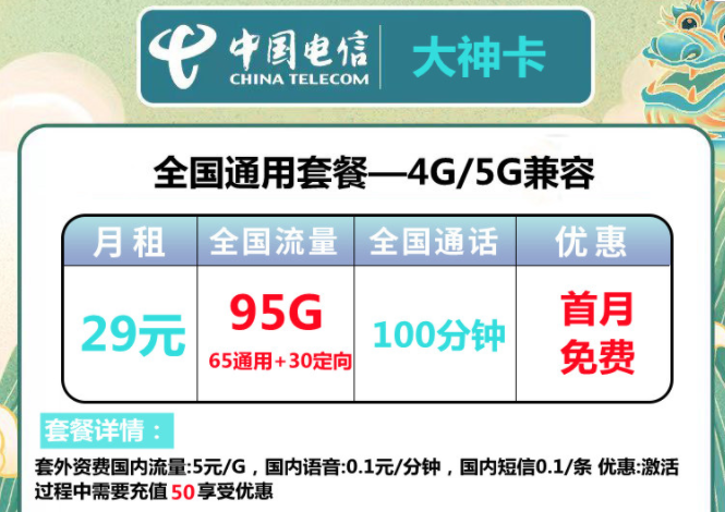 流量卡都需要首充嗎？電信流量卡【電信大神卡、銀河卡】官方套餐長(zhǎng)期資費(fèi)手機(jī)卡