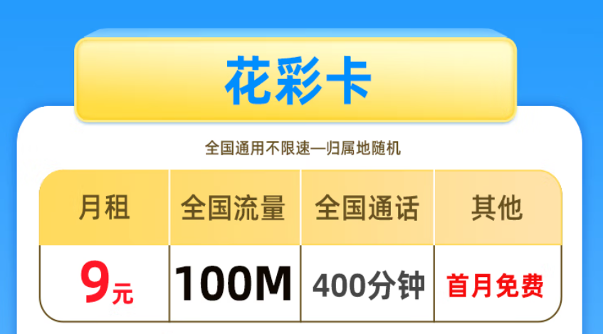 非常適合老年人、學生使用的手機卡 低月租套餐僅需9元少流量全國用