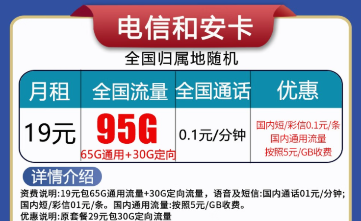 中國電信和安卡、喜顏卡套餐介紹 實用優(yōu)惠的手機上網(wǎng)卡低至19元全國流量不限速