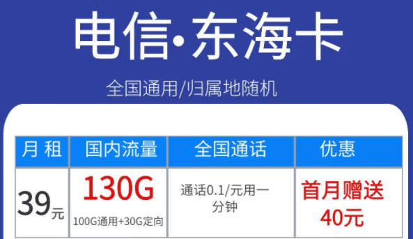 電信東?？?9元130G、永星卡30元120G+100分語音、海星卡29元100G流量|首月免費全國通用