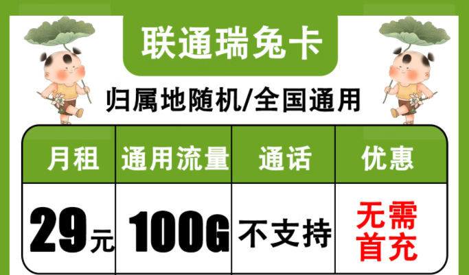 聯(lián)通純流量卡免費申請|聯(lián)通瑞兔卡、金兔卡|流量卡網(wǎng)速不好？