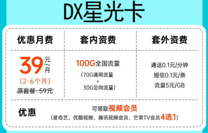 無(wú)期約！寧夏可用！39元“電信星光卡”爆款大酬賓，四選一超實(shí)惠！