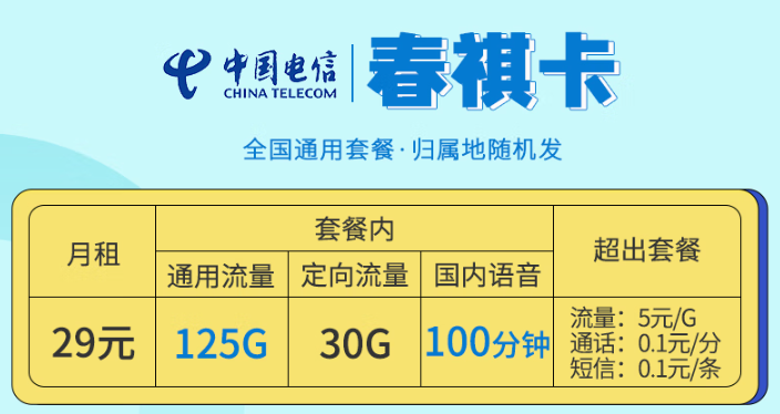 大流量卡免費領(lǐng)取入口！部分地區(qū)不可申請!【電信春祺卡+電信新春卡】