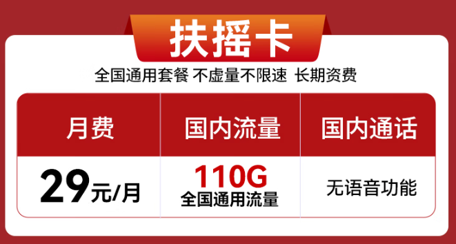 實(shí)惠好用的流量卡推薦！29元110G、29元100G通用流量卡！